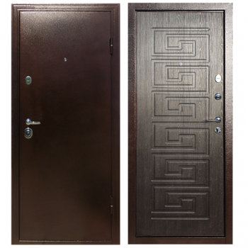 Дверь входная "Оптима 759", 860*2050*80мм, правая, металл - "Антик медь", МДФ - "Сандал серый"