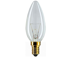 Лампа накаливания B35 CL 60W 230V E-14 свеча прозрачная PILA