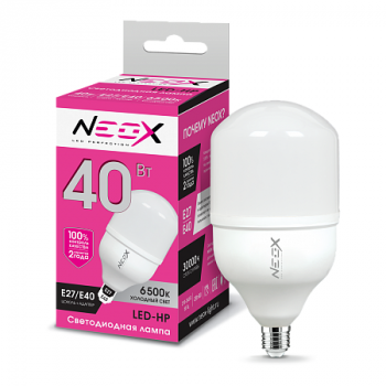 Лампа светодиодная "NEOX LED-HP" A70, Е27/Е40, 40Вт, 220В, 6500К, 3200Лм, матовая