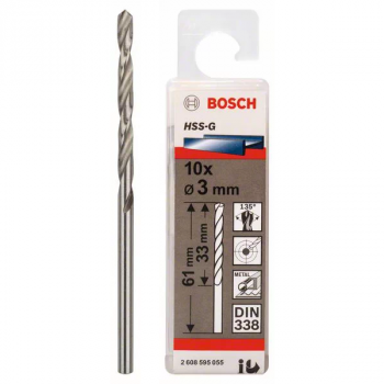 Сверло "Bosch" по металлу HSS-G 3*33*61мм