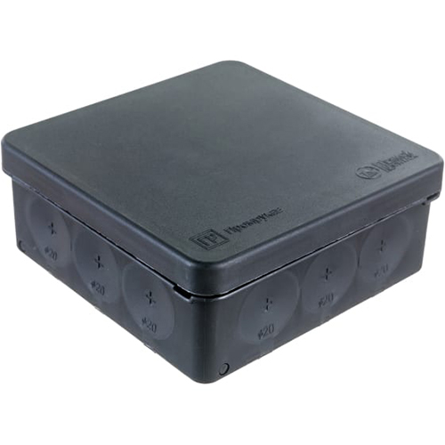 Коробка распределительная &quot;Промрукав&quot; для открытой проводки, 100*100*40мм, двухкомпонентная, безгалогенная, черная