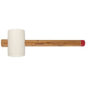 Киянка "Зубр" резиновая  белая 340г, деревянная ручка!!!