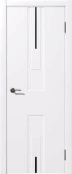 Дверное полотно Крокус", 800*2000*38мм, остекленное/черное, ламинатин, "Белое"Дубрава-Сибирь