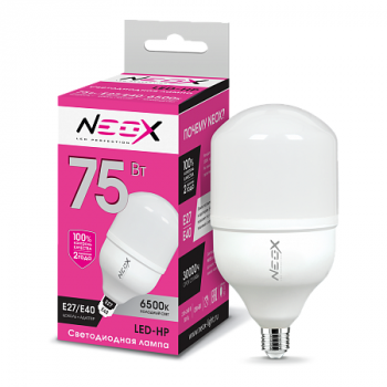 Лампа светодиодная "NEOX LED-HP" A70, Е27/Е40, 75Вт, 220В, 6500К, 6000Лм, матовая
