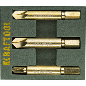 Набор экстракторов для выкручивания крепежа с износом граней шлица до 95%  , 3 предмета "Kraftool"