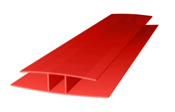 Профиль соединительный неразъемный 6000*6мм, красный