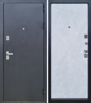 Дверь входная"Талисман",860*2050*110мм,правая,металл, металл- "Антрацит",МДФ "Скала белая"