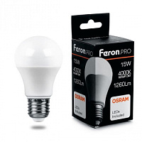 Лампа светодиодная A60 15Вт &quot;Feron PRO LB-1015&quot; Е27 220В 4000К