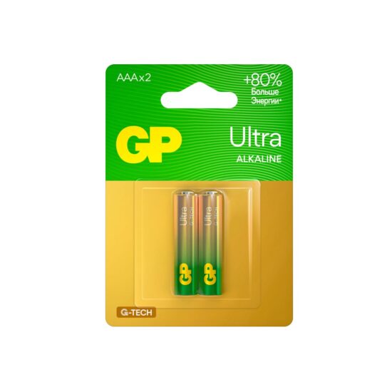Эл. питания GP Alkaline ULTRA G-Tech LR03 BL2 24AUA21-2CRSBC2 (1/10/80)