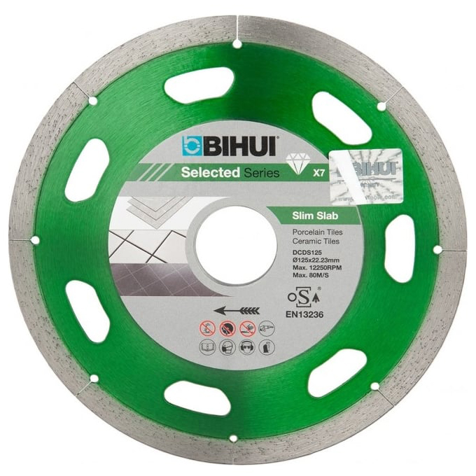 Диск алмазный сегментный для кафеля и керамогранита "BIHUI B-SLIM", 125*1,1*22,23мм, мокрый рез