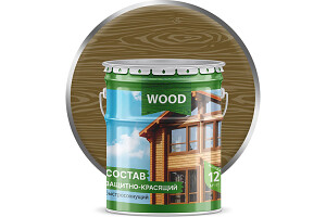 Состав защитно-красящий для древесины быстросохнущий  "FARBITEX ПРОФИ WOOD", 9л, "Орех"