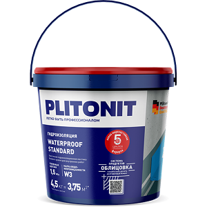 Мастика "Plitonit WaterProof Standart,  4.5 кг, 96шт