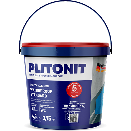 Мастика "Plitonit WaterProof Standart,  4.5 кг, 96шт