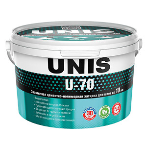 Затирка водоотталкивающая "UNIS U-70", 2кг, "С01 белый" цементная