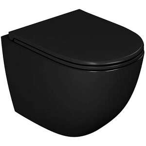 Унитаз "D&K Matrix DT1396025" подвесной с крышкой микролифт, безободковый, черный