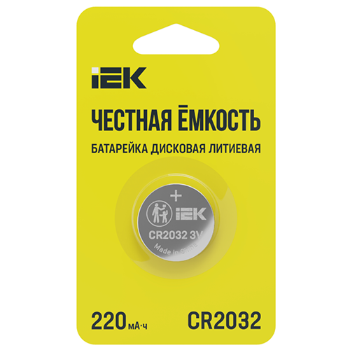 Батарейка литиевая дисковая CR2032 1шт "IEK"