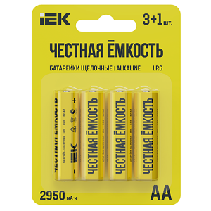Батарейка щелочная LR06/AA 4шт ПРОМО "IEK"