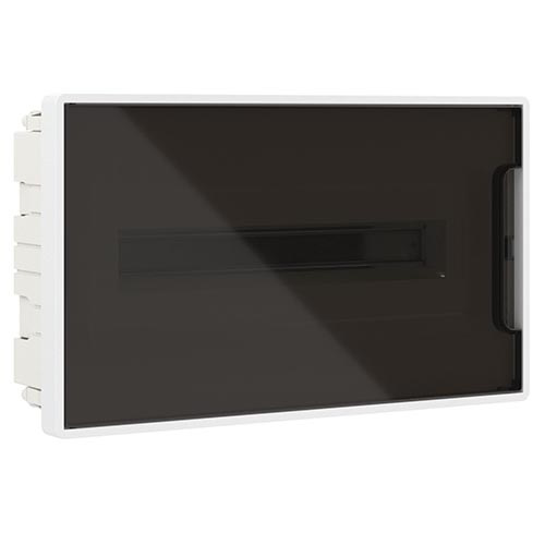 Бокс пластиковый встраиваемый DKC FRAME на 18 модулей IP40 белый с тонированной дверцей