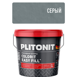 Затирка водоотталкивающая "Plitonit Colorit EasyFill", 2кг, "серый" эпоксидная