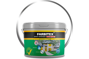Краска акриловая фасадная белая "FARBITEX", 13кг/7,88л