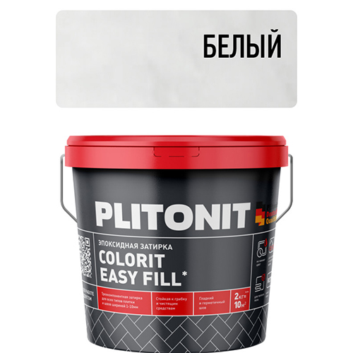 Затирка водоотталкивающая "Plitonit Colorit EasyFill", 2кг, "белый" эпоксидная