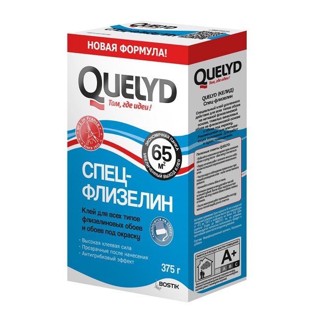 Клей обойный "Quelyd Спец-Флизелин", 375г (расфасовано в России)