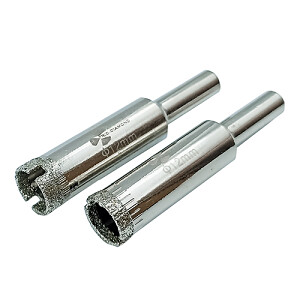 Коронка алмазная по кафелю, керамике , d12*35мм, мокрый рез, цилиндрический хвостовик, "TRIO-DIAMOND" уп/2шт
