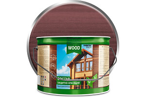 Состав защитно-красящий для древесины быстросохнущий  "FARBITEX ПРОФИ WOOD", 9л, "Каштан"