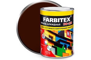 Эмаль алкидная шоколадная ПФ-115 "FARBITEX", 0,8кг