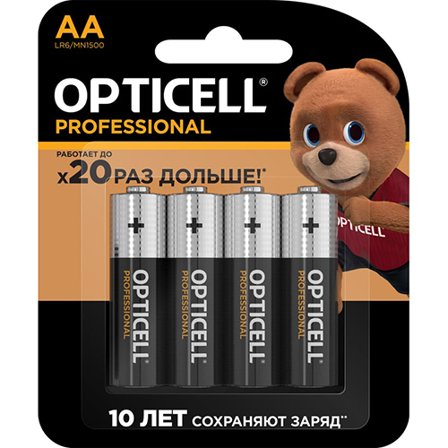 Эл.питания Opticell Professional LR6 (АА) к-т 4шт 1/12/48