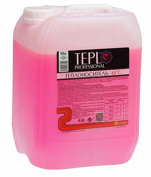 Теплоноситель для систем отопления "Teplo Professional-65" 20 кг на основе этиленгликоля с карбоксилатными присадками