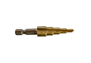 Сверло ступенчатое по металлу 1055-S412  4-12мм шаг 2мм HSS+TIN прямое Sturm!2