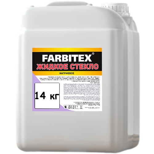 Жидкое стекло натриевое "FARBITEX", 14кг