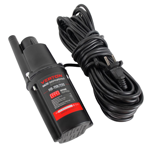 Насос погружной вибрационный НВ-15B/220 верхний забор, 220Вт, 15м, &quot;Verton&quot;