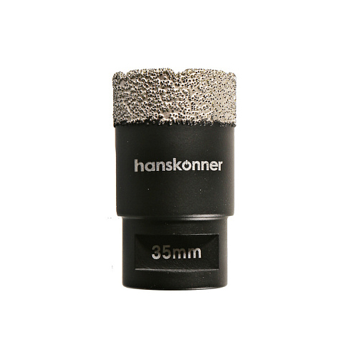 Коронка алмазная по кафелю, керамограниту "Hanskonner TilePro", d35*60мм, сухой рез, хвостовик М14