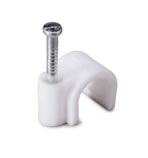 Скоба 8мм круглая  пластиковая "ИЭК"