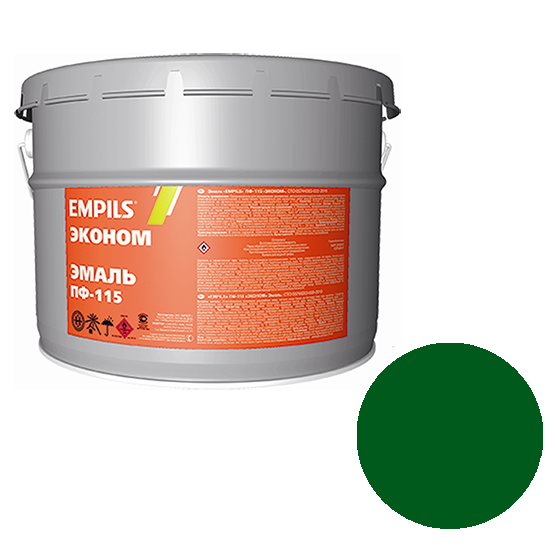 Эмаль алкидная ярко-зелёная ПФ-115 "Empils Эконом", 10кг