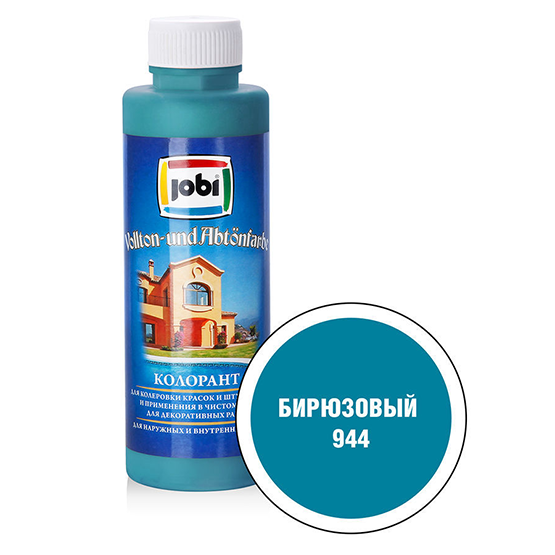 Краска колеровочная &quot;Jobi&quot;, 0,5л, &quot;Бирюзовый&quot;