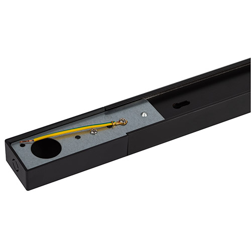 Шинопровод "Эра TR-200-1PT-BK" для трекового светильника 2м, черный, в наборе токовод, заглушка