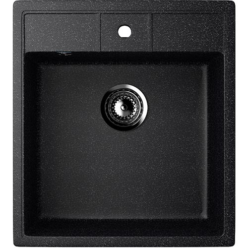 Мойка из искусственного гранита  "Ulgran",450*500*190мм "прямоугольная", черный