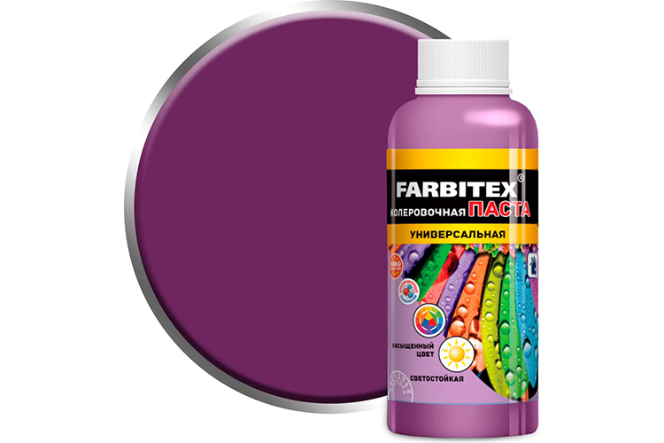 Паста колерная универсальная "FARBITEX", 100мл, "Аметист"