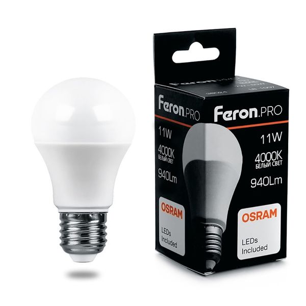 Лампа светодиодная A60 13Вт &quot;Feron PRO LB-1013&quot; Е27 220В 6400К