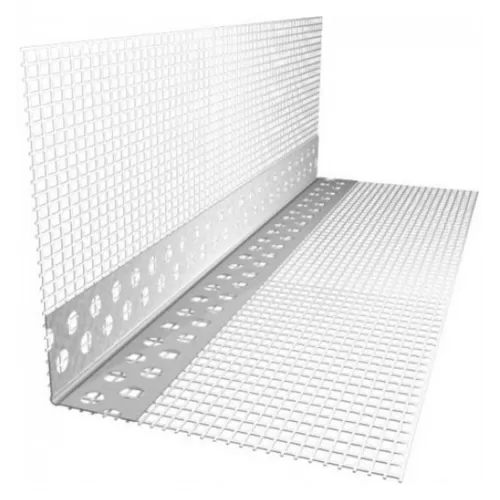 Угол ПВХ "SDM" перфорированный, 23*23мм, L=2,5м, с сеткой 100*150мм
