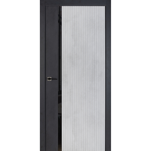 Дверное полотно &quot;Легенд&quot;, 600*2000*38мм, остекленное, ПВХ, &quot;Бетон известковый/антрацит&quot; Дубрава Сибирь