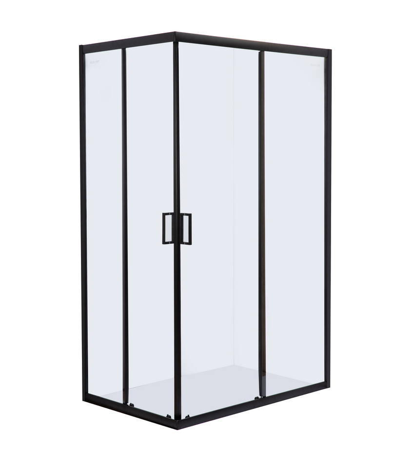 Душевое ограждение "GF-046B", 1200*800*1950мм, размер под поддон, черный профиль, стекло 6мм