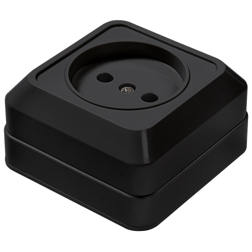 Розетка 1-ая "IN HOME Bolleto" б/з о/п, черная, 1/10/200, 7022B