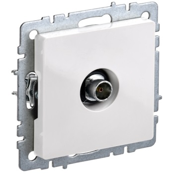 Розетка ТВ проходная "BRITE" с/п,  механизм (без рамки), бел. IEK