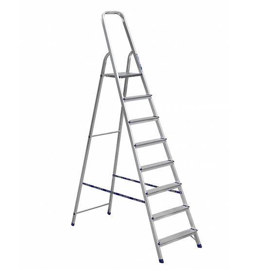 Стремянка алюминиевая "Алюмет-8", 8 ступеней, высота площадки 1,66м