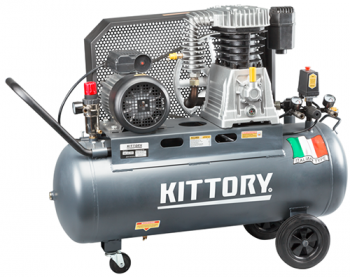 Компрессор поршневой ременной KAC-100/80S производительность 600л/мин 3000Вт 220В максимальное рабочее давление 10 бар "Kittory"
