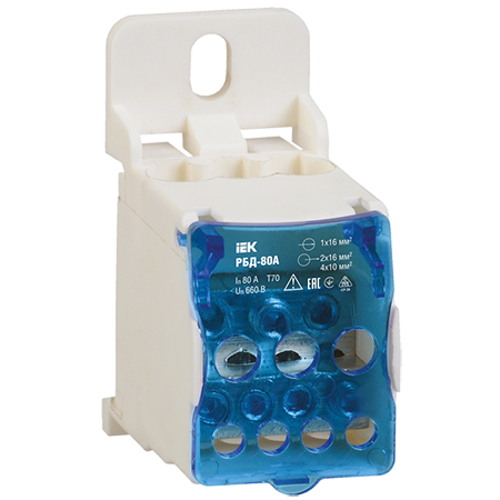 Распределительный блок на Din-рейку РБД-80А "ИЭК"